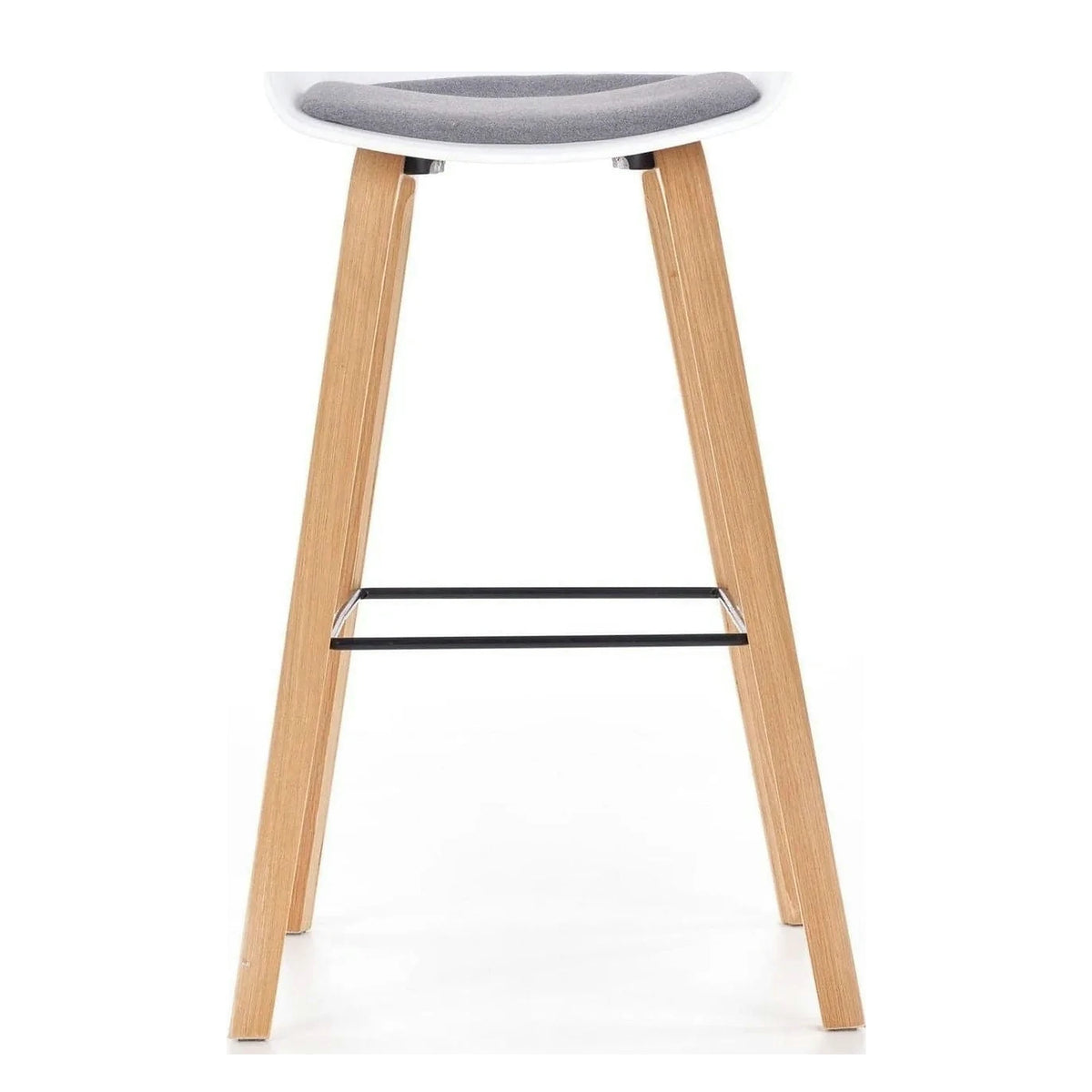 Scaun bar H86, gri/alb/stejar sonoma, stofa/plastic/lemn, 43x42x81 cm