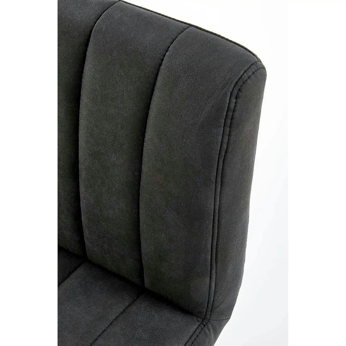 Scaun bar H89, gri inchis, piele ecologica/otel, 41x48x88/108 cm