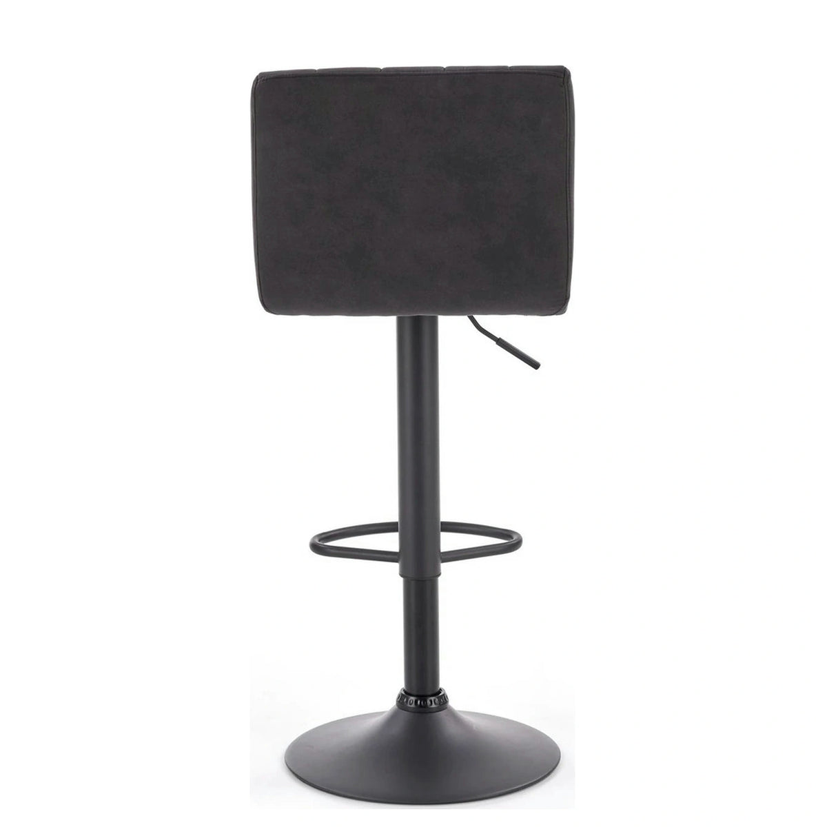 Scaun bar H89, gri inchis, piele ecologica/otel, 41x48x88/108 cm