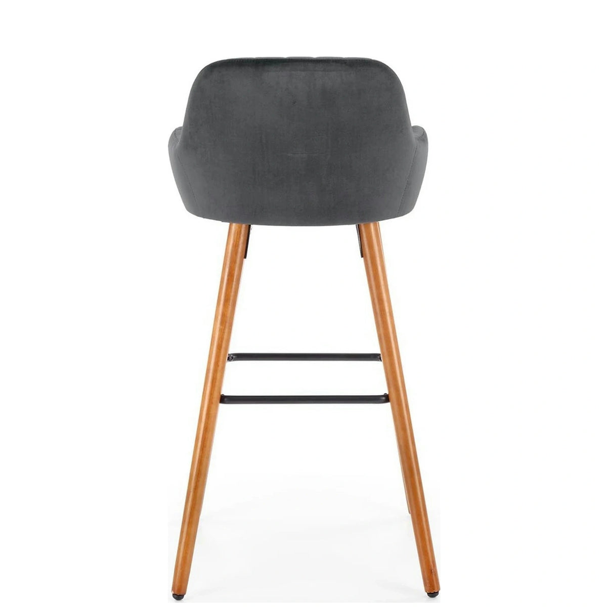 Scaun bar H93, gri inchis/nuc, stofa/lemn, 47x49x98 cm