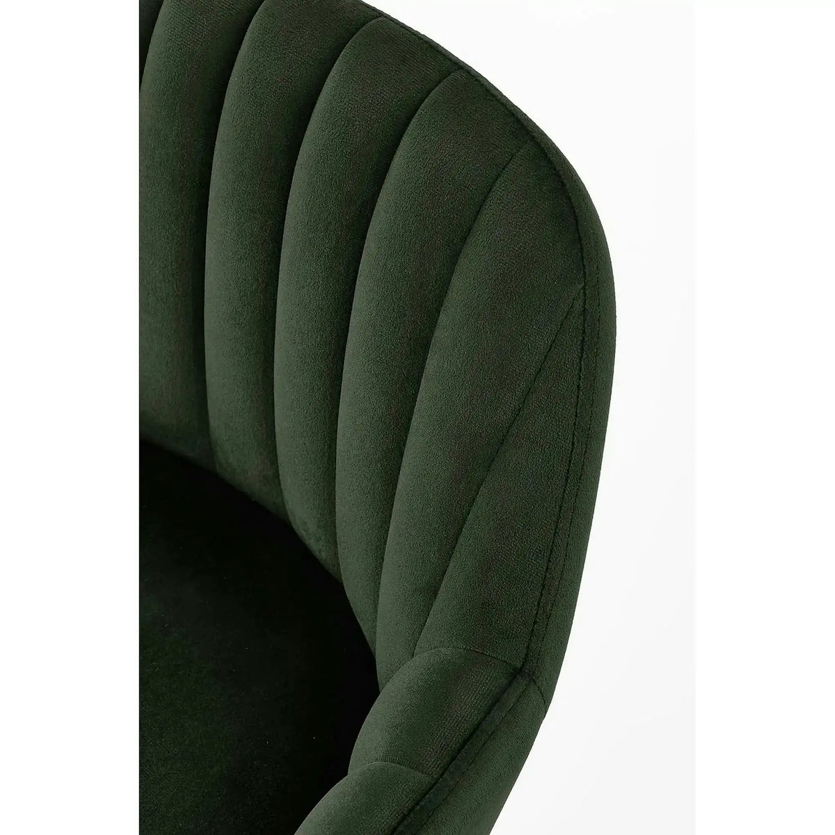 Scaun bar H93, verde inchis/nuc, stofa/lemn, 47x49x98 cm