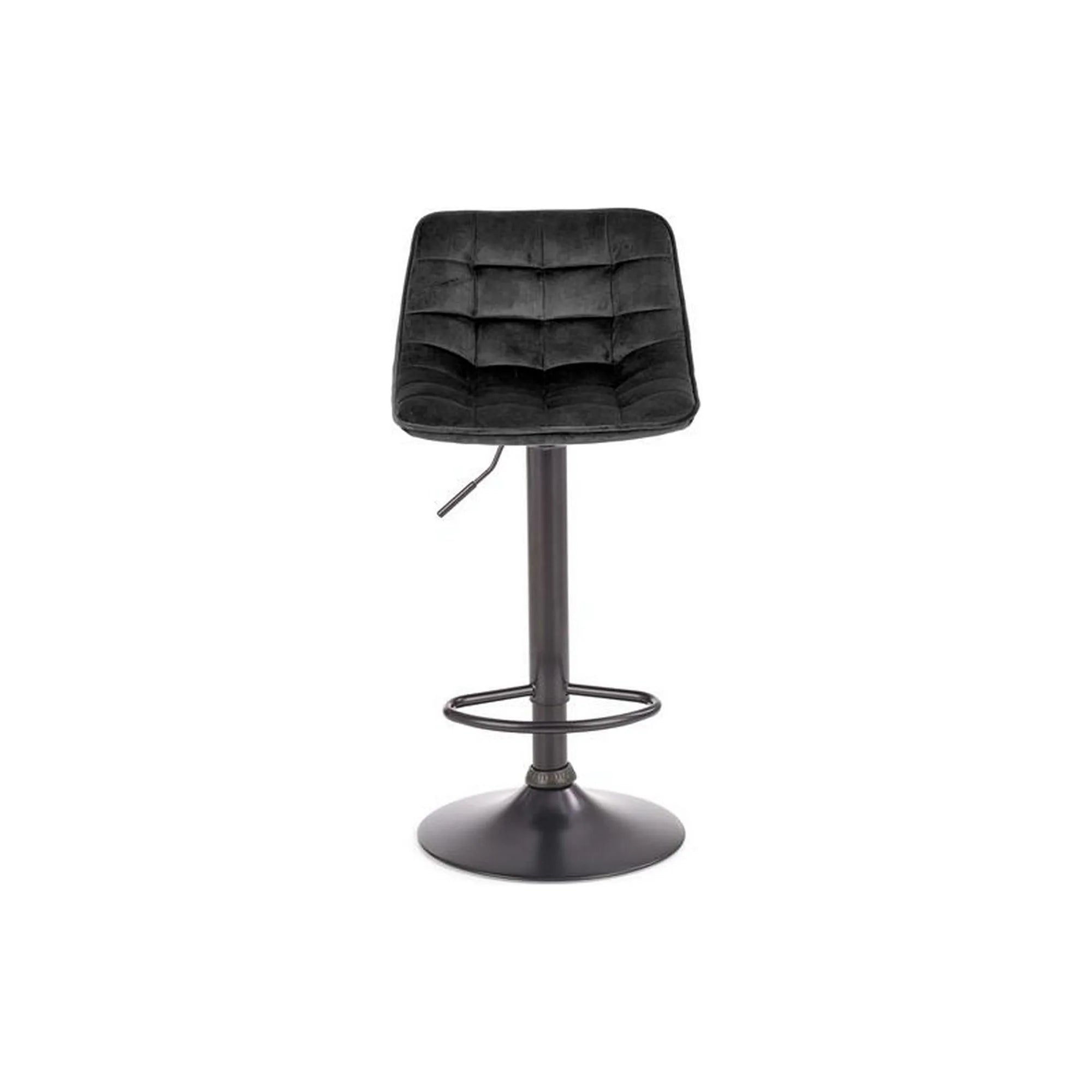 Scaun bar H95, negru, stofa catifelata/otel, 43x44x84/106 cm
