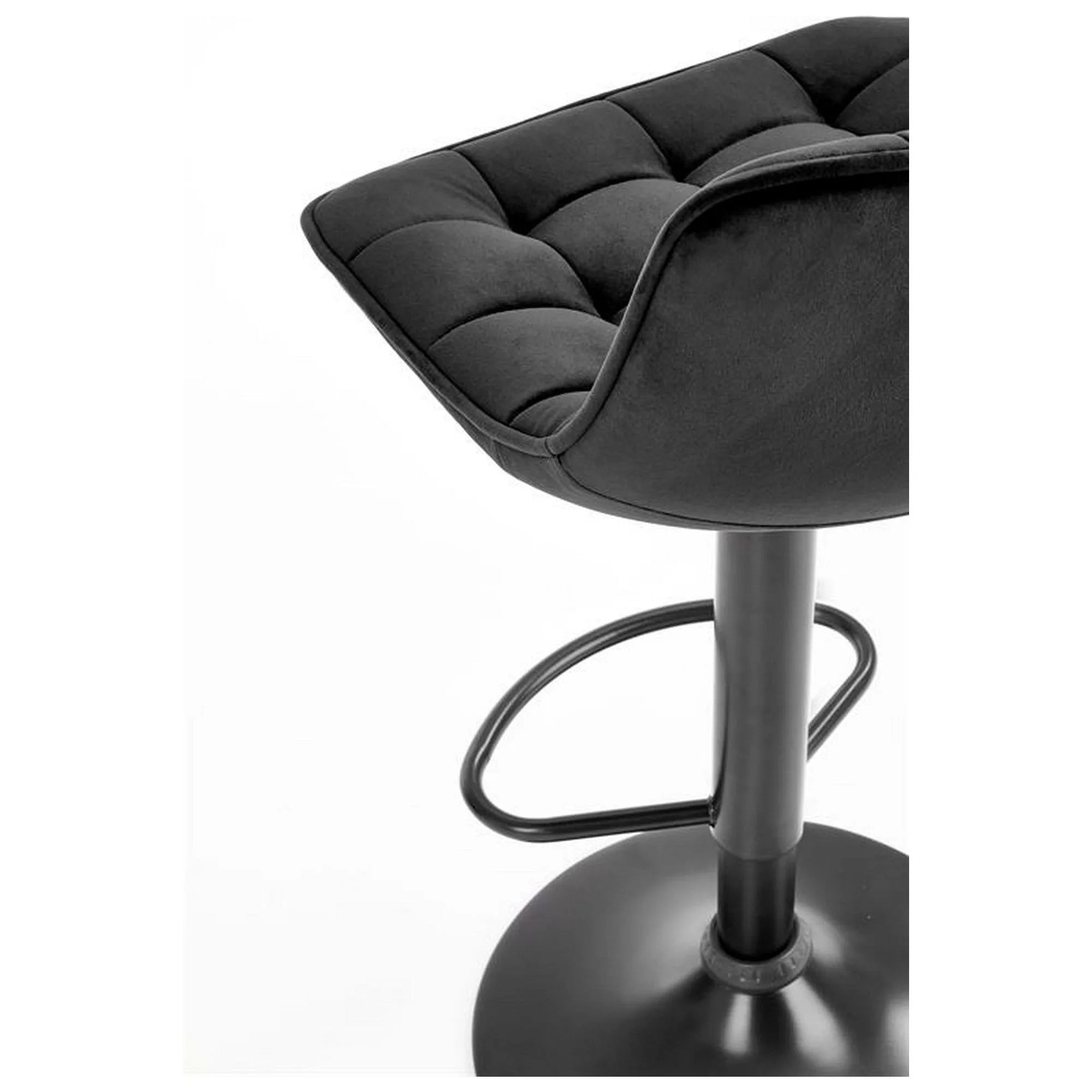 Scaun bar H95, negru, stofa catifelata/otel, 43x44x84/106 cm