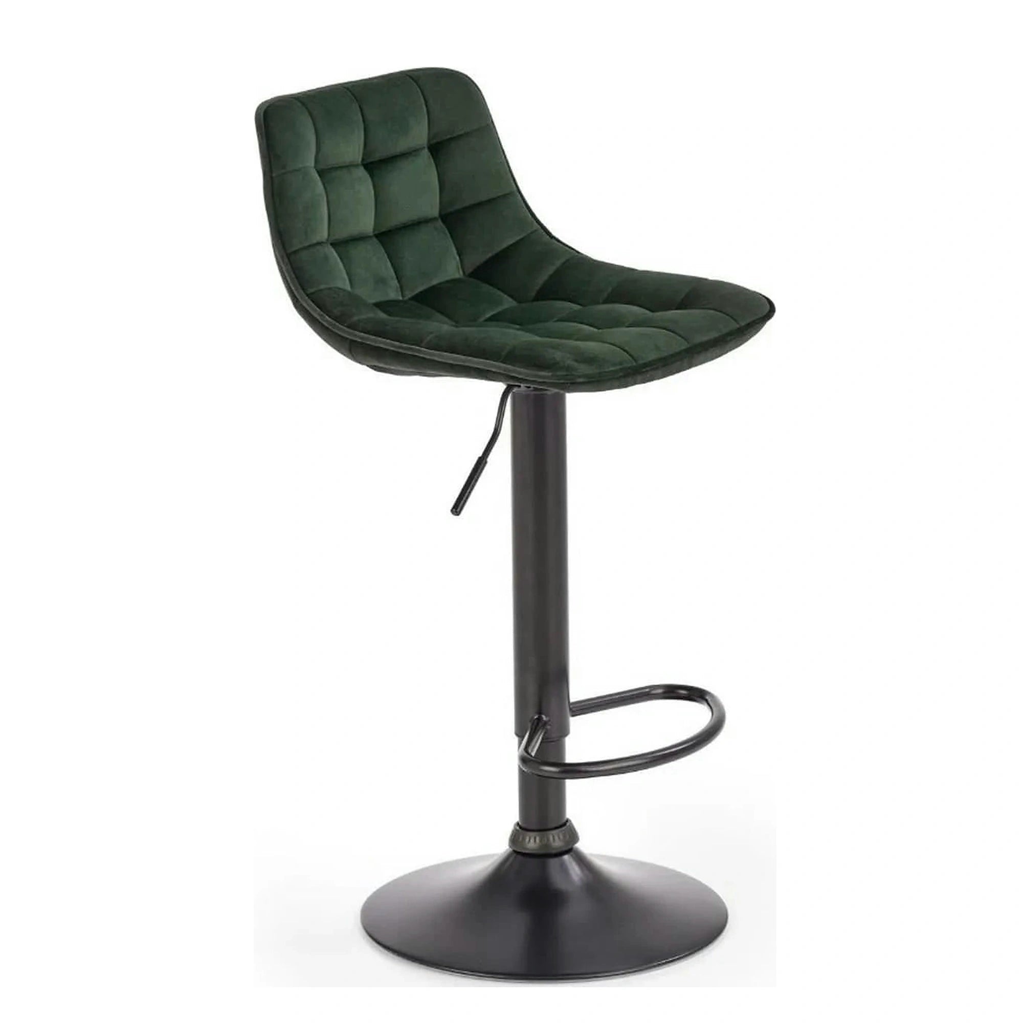Scaun bar H95, verde inchis/gri inchis, stofa/otel, 43x44x84/106 cm