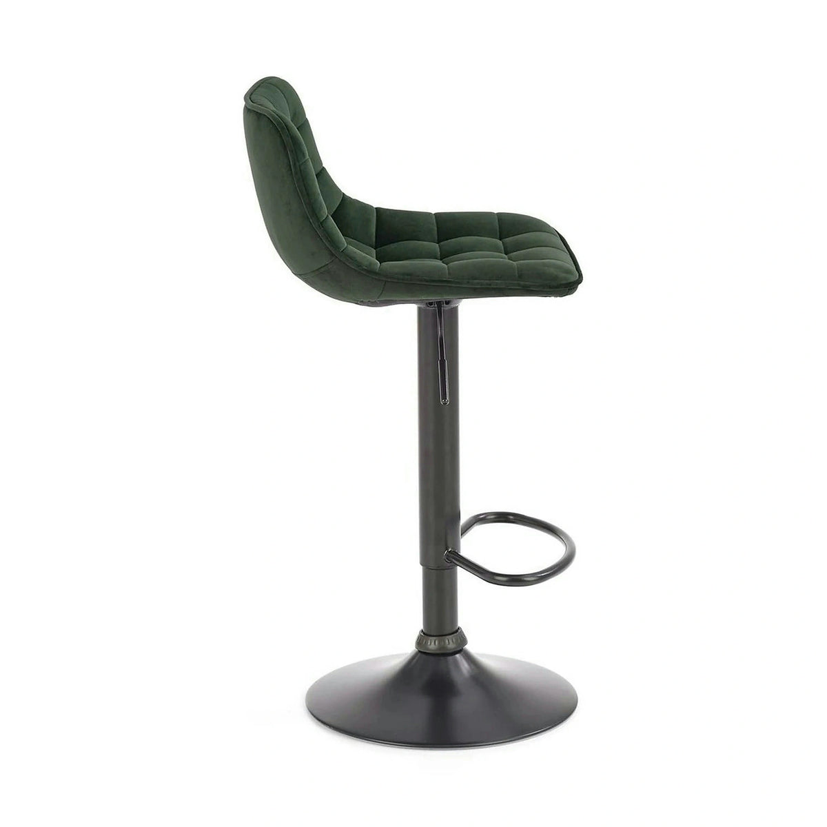 Scaun bar H95, verde inchis/gri inchis, stofa/otel, 43x44x84/106 cm