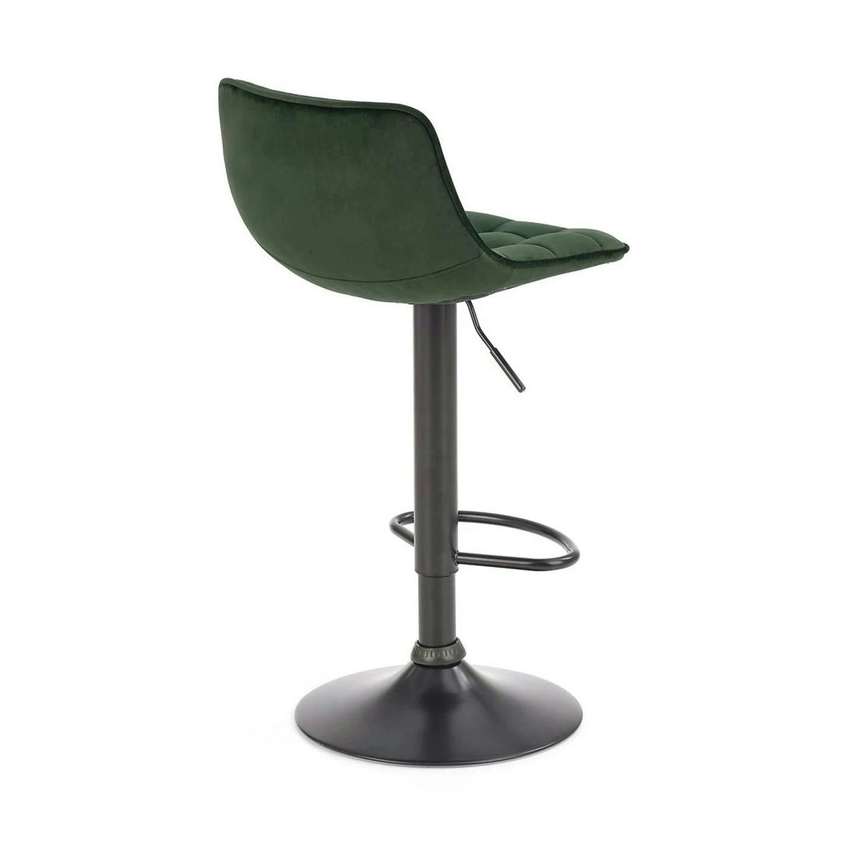 Scaun bar H95, verde inchis/gri inchis, stofa/otel, 43x44x84/106 cm