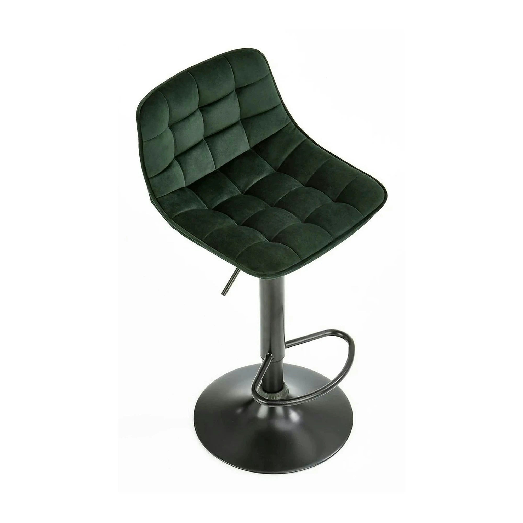 Scaun bar H95, verde inchis/gri inchis, stofa/otel, 43x44x84/106 cm