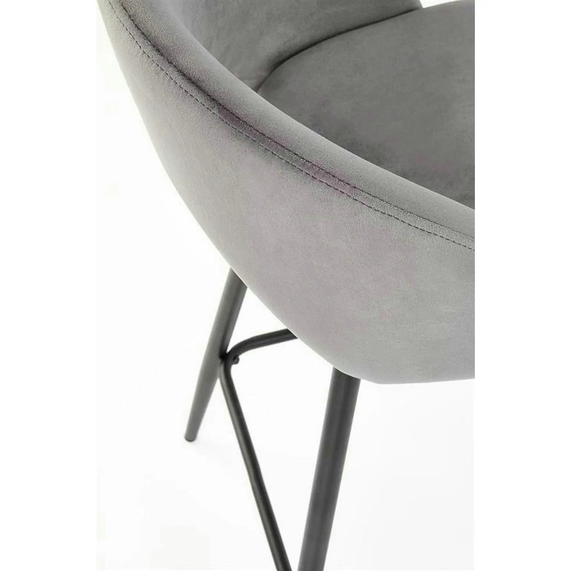 Scaun bar H96, gri/negru, stofa/otel, 48x49x89 cm