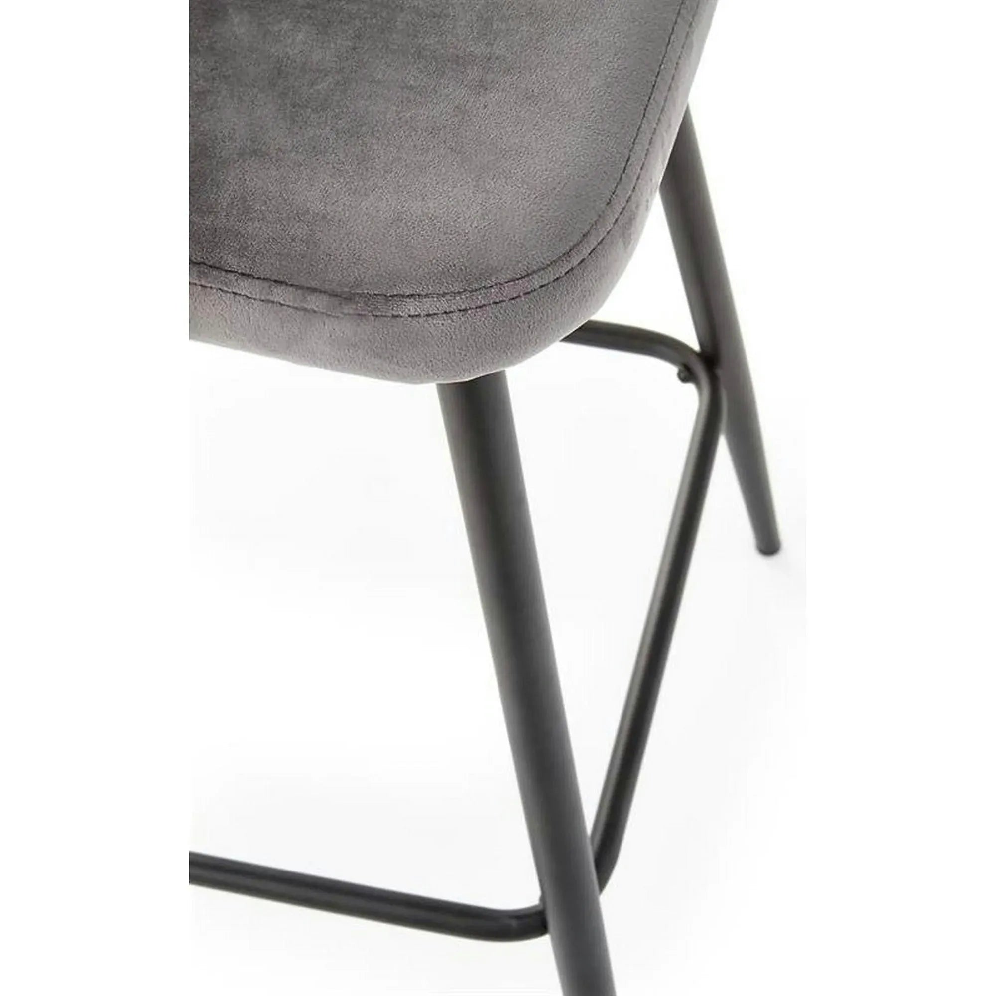 Scaun bar H96, gri/negru, stofa/otel, 48x49x89 cm