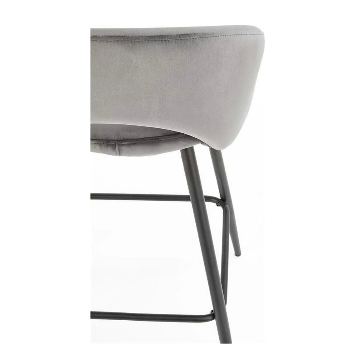 Scaun bar H96, gri/negru, stofa/otel, 48x49x89 cm