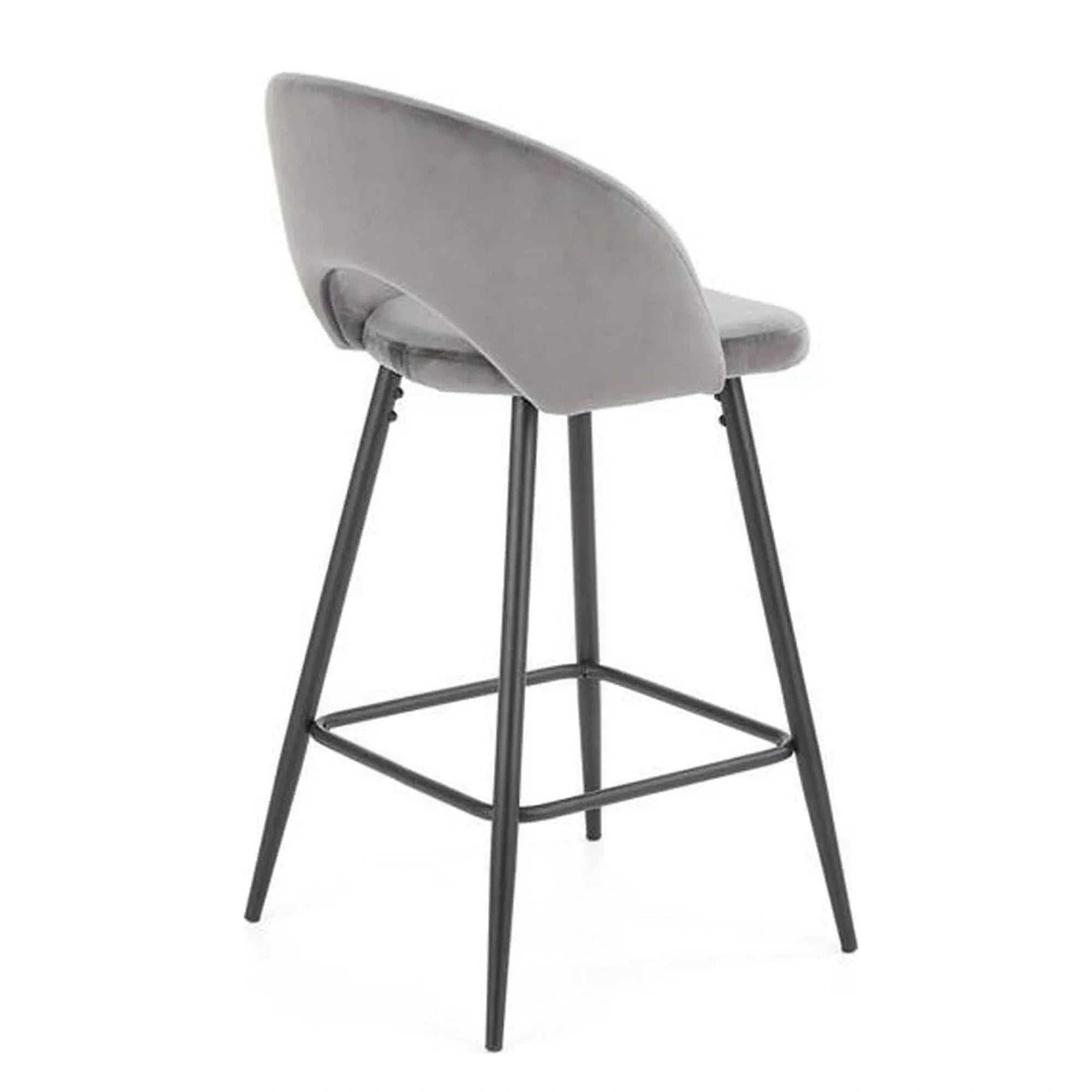 Scaun bar H96, gri/negru, stofa/otel, 48x49x89 cm