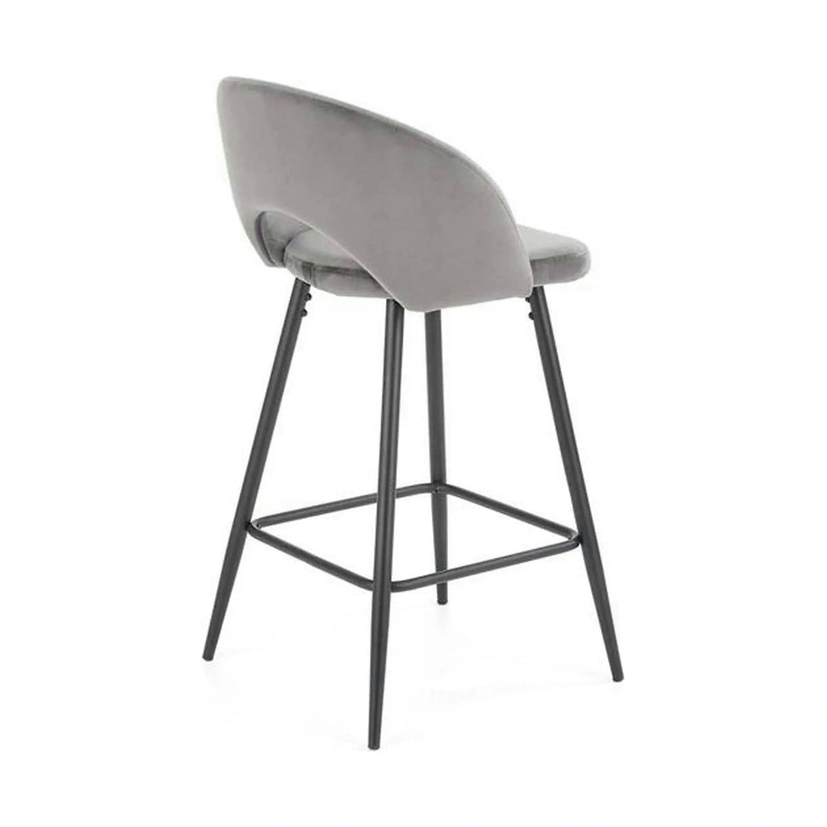 Scaun bar H96, gri/negru, stofa/otel, 48x49x89 cm