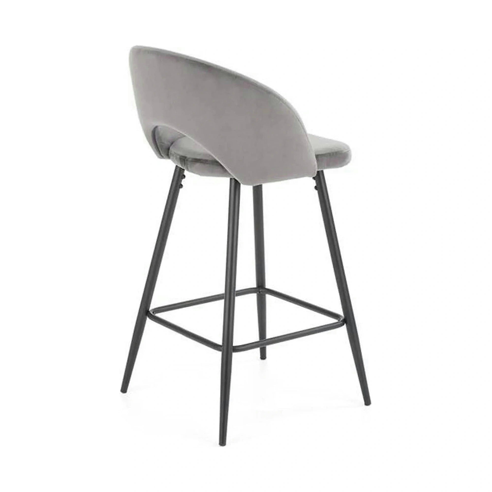 Scaun bar H96, gri/negru, stofa/otel, 48x49x89 cm