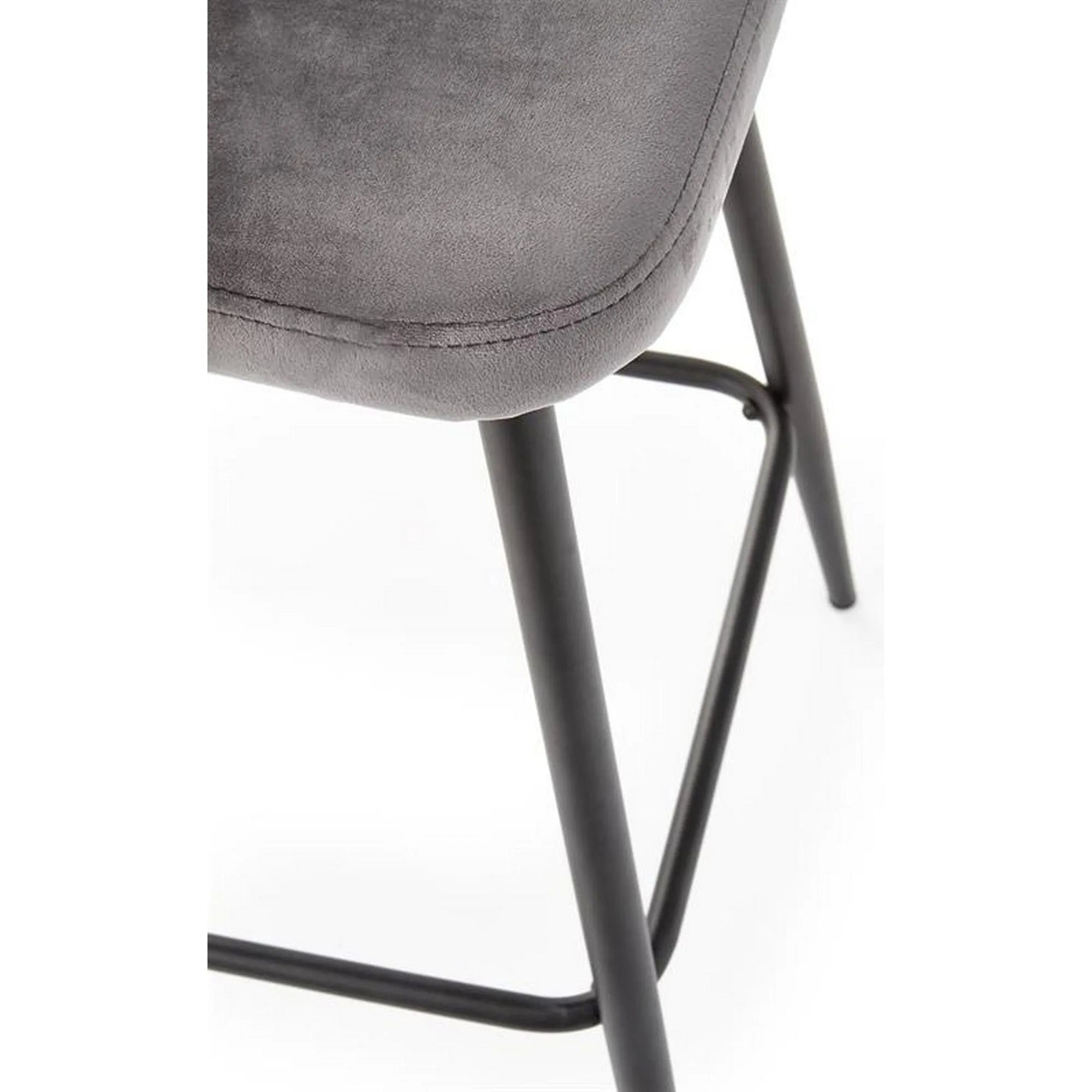 Scaun bar H96, gri/negru, stofa/otel, 48x49x89 cm