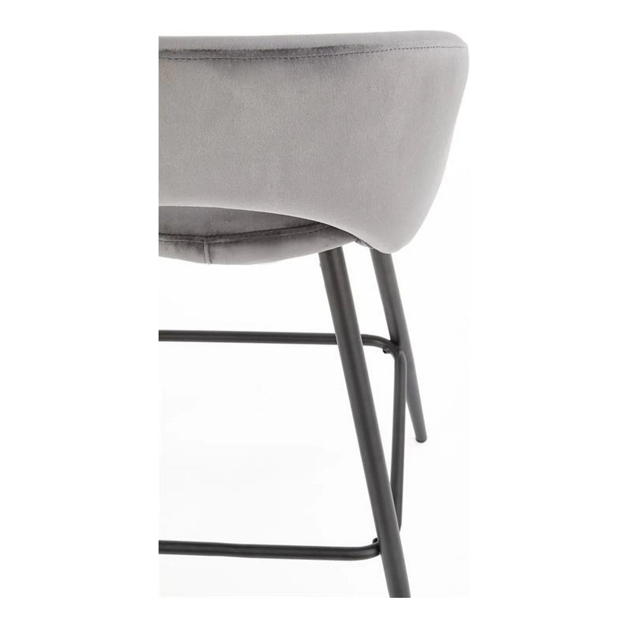 Scaun bar H96, gri/negru, stofa/otel, 48x49x89 cm