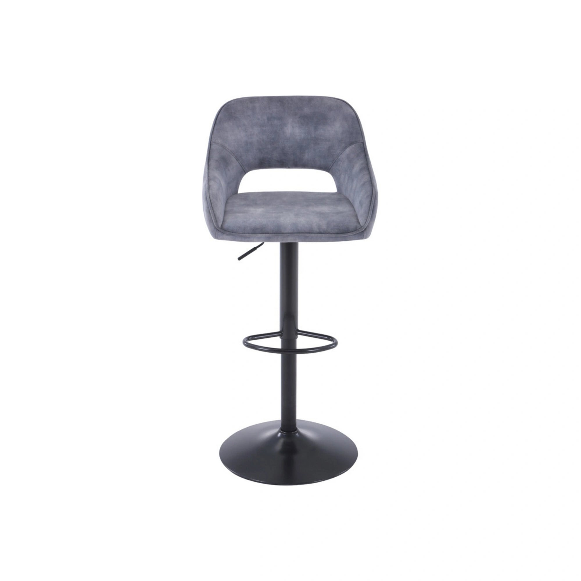 Scaun bar HANNES, gri/negru, stofa/metal, 52x56x89/111 cm