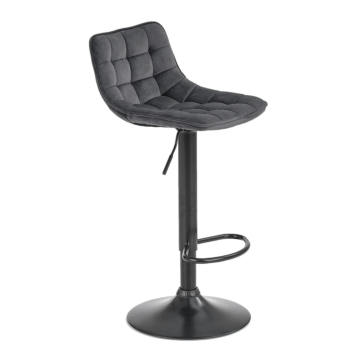 Scaun bar inalt H95, gri/gri inchis, stofa/otel, 43x44x84/106 cm