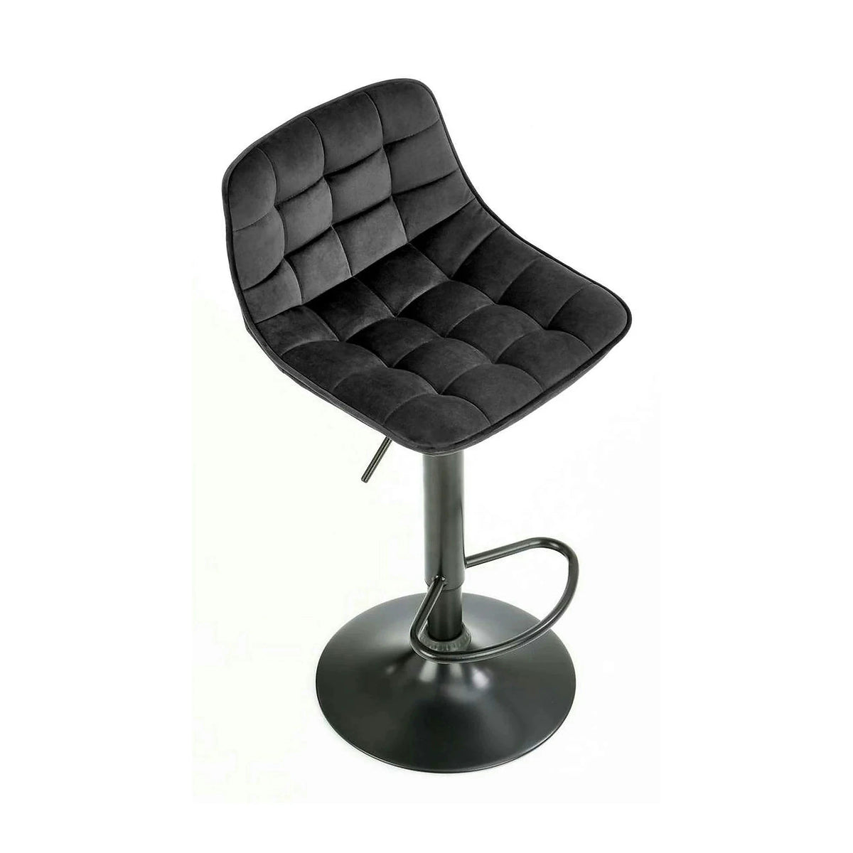 Scaun bar inalt H95, gri/gri inchis, stofa/otel, 43x44x84/106 cm