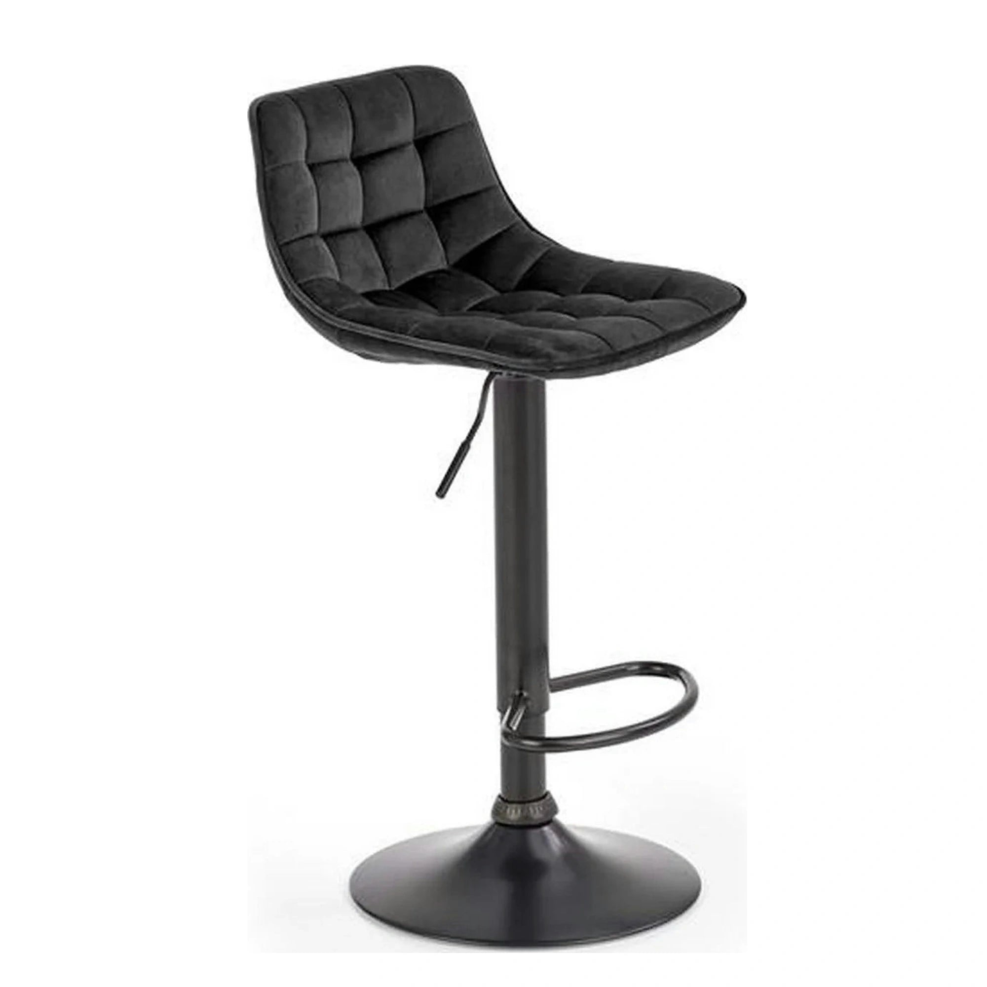 Scaun bar inalt H95, negru, stofa catifelata/otel, 43x44x84/106 cm