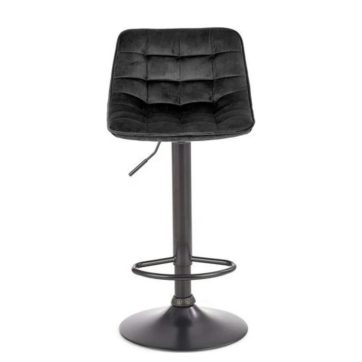 Scaun bar inalt H95, negru, stofa catifelata/otel, 43x44x84/106 cm