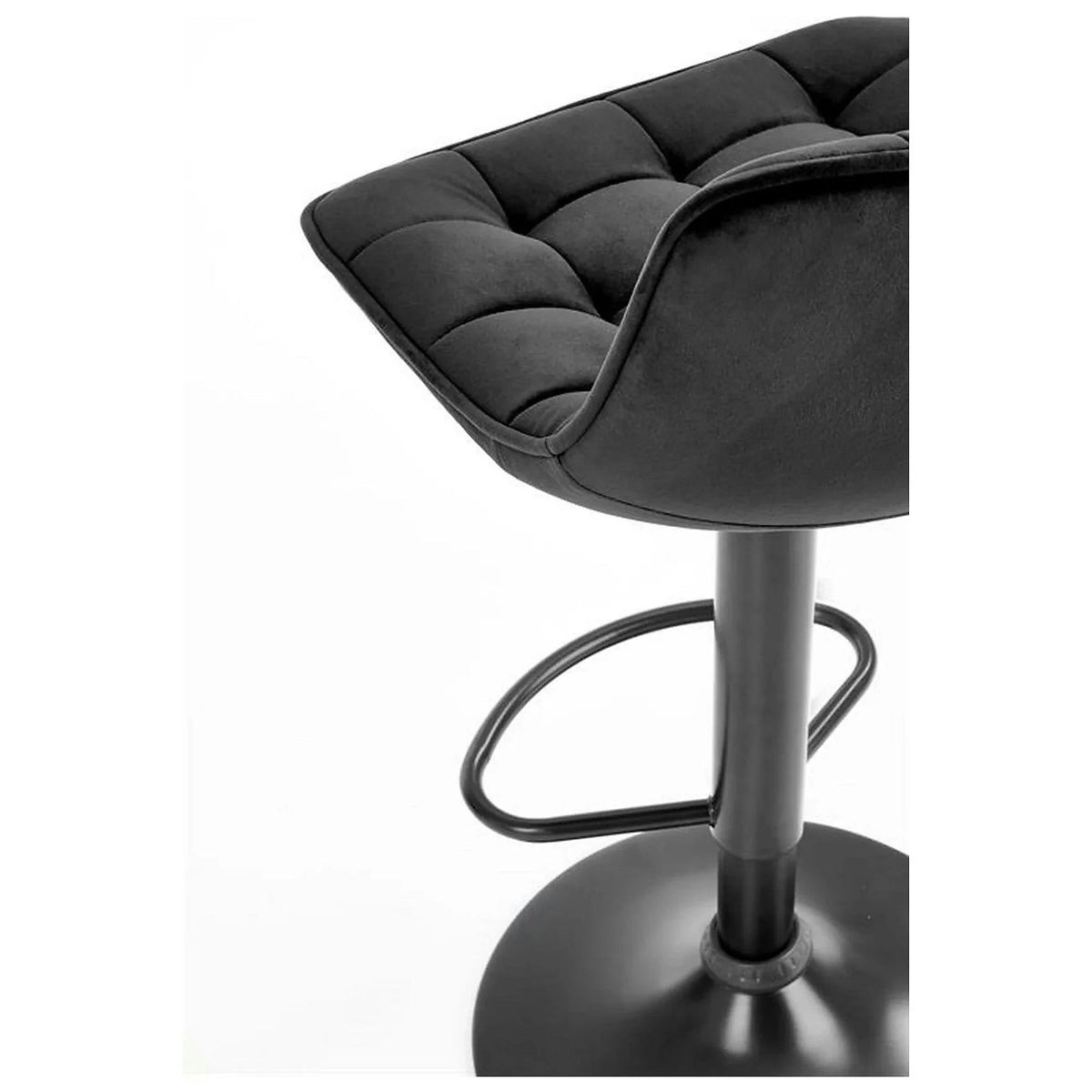 Scaun bar inalt H95, negru, stofa catifelata/otel, 43x44x84/106 cm