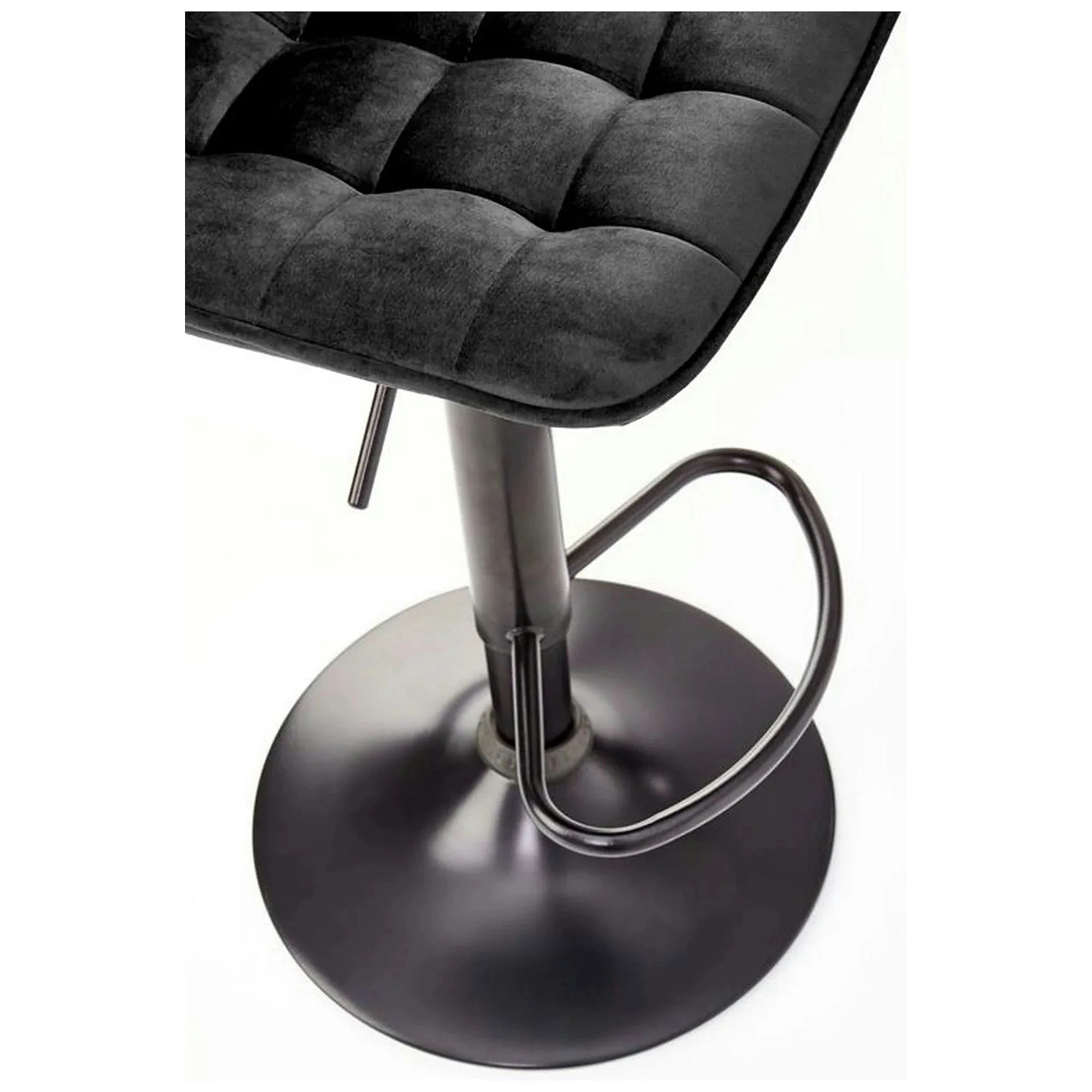 Scaun bar inalt H95, negru, stofa catifelata/otel, 43x44x84/106 cm