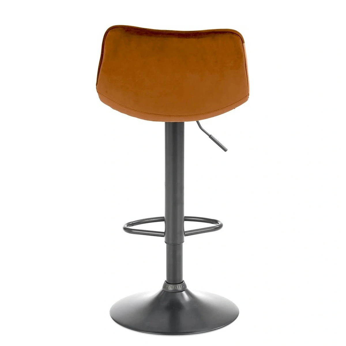 Scaun bar inalt H95, scortisoara - Bluvel 4215/negru, stofa catifelata/metal, 43x44x84/106 cm