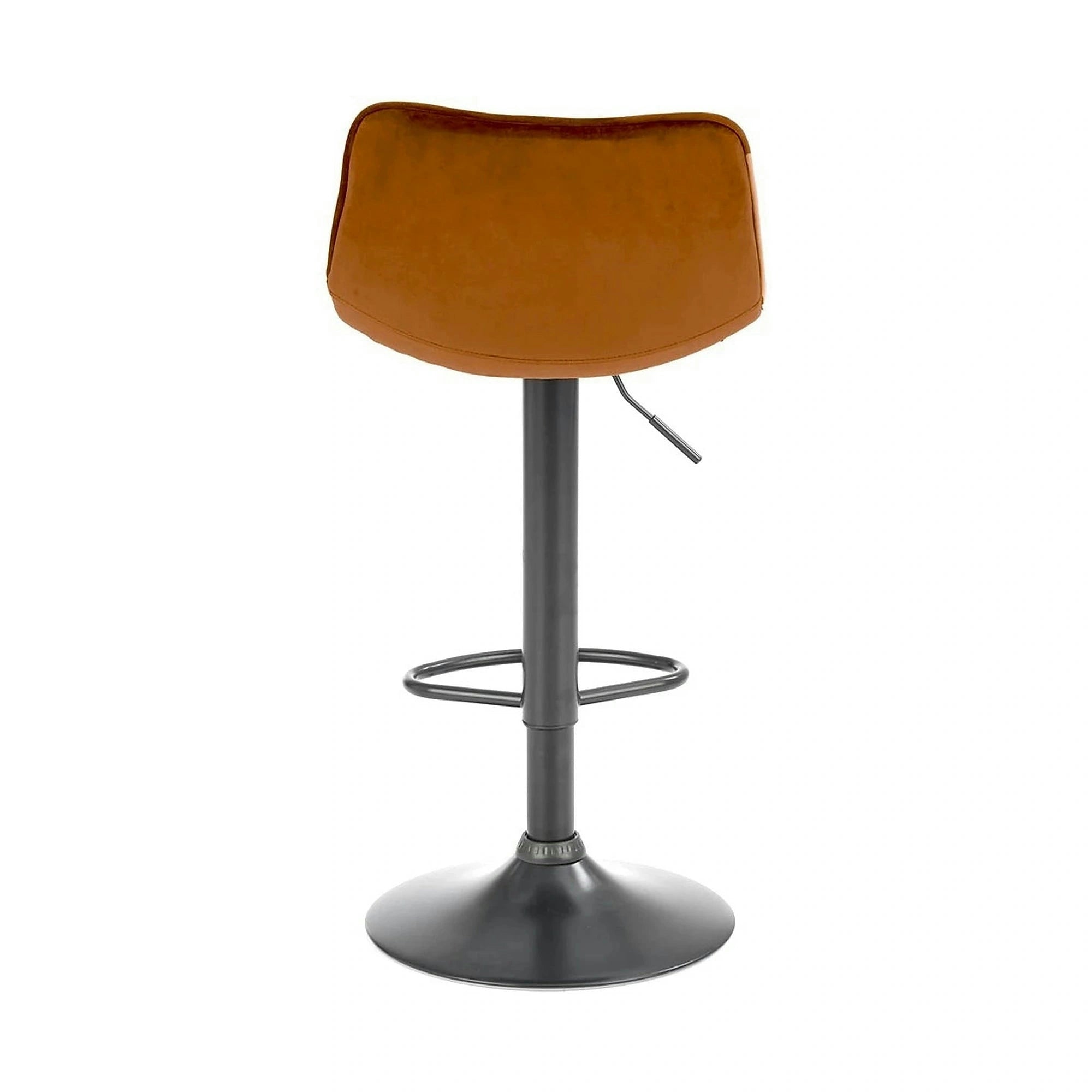 Scaun bar inalt H95, scortisoara - Bluvel 4215/negru, stofa catifelata/metal, 43x44x84/106 cm