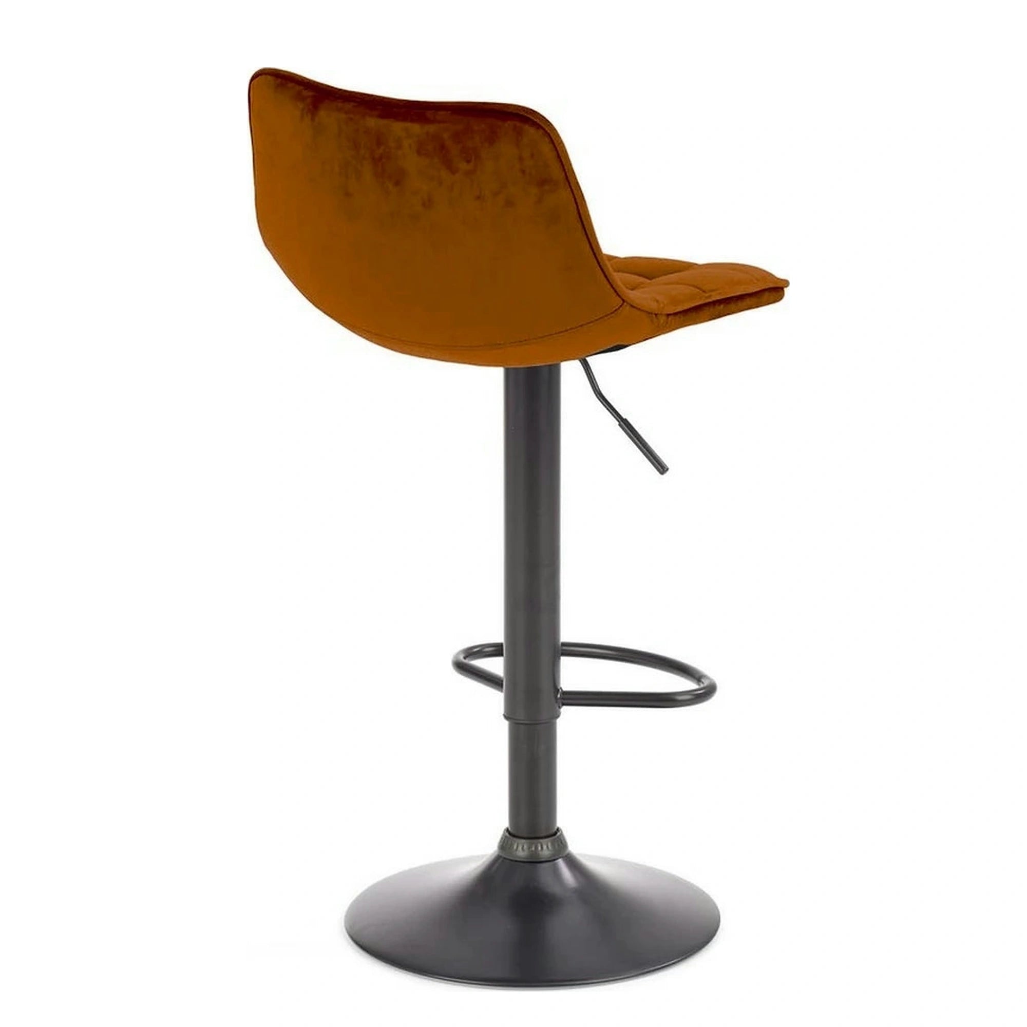 Scaun bar inalt H95, scortisoara - Bluvel 4215/negru, stofa catifelata/metal, 43x44x84/106 cm