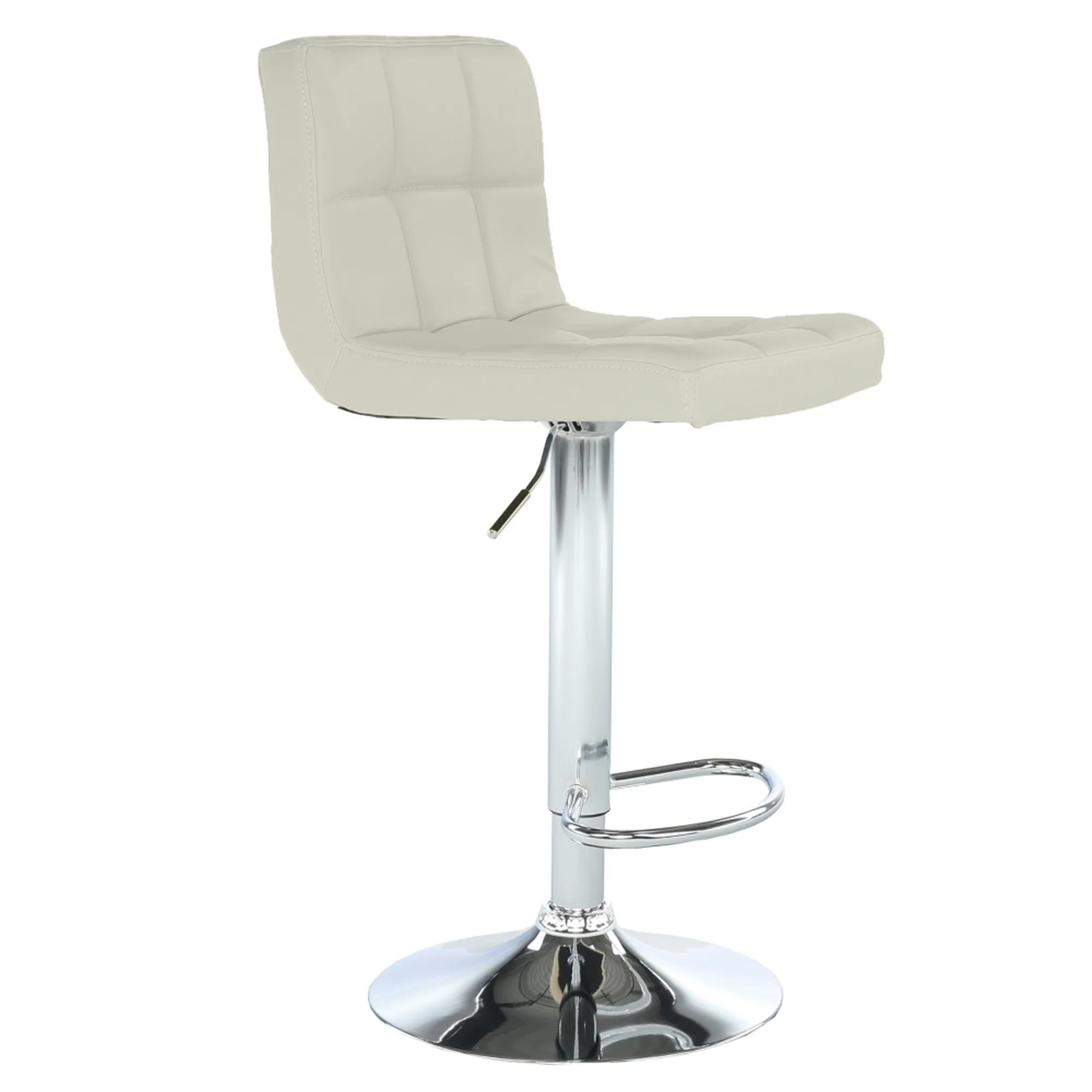 Scaun bar KANDY NEW, bej/crom, piele ecologica/metal, 40x51x87/107 cm