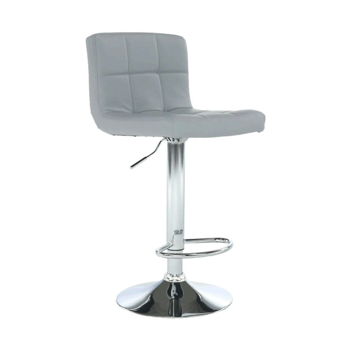 Scaun bar KANDY NEW, gri/crom, piele ecologica/metal, 40x41x87/107 cm