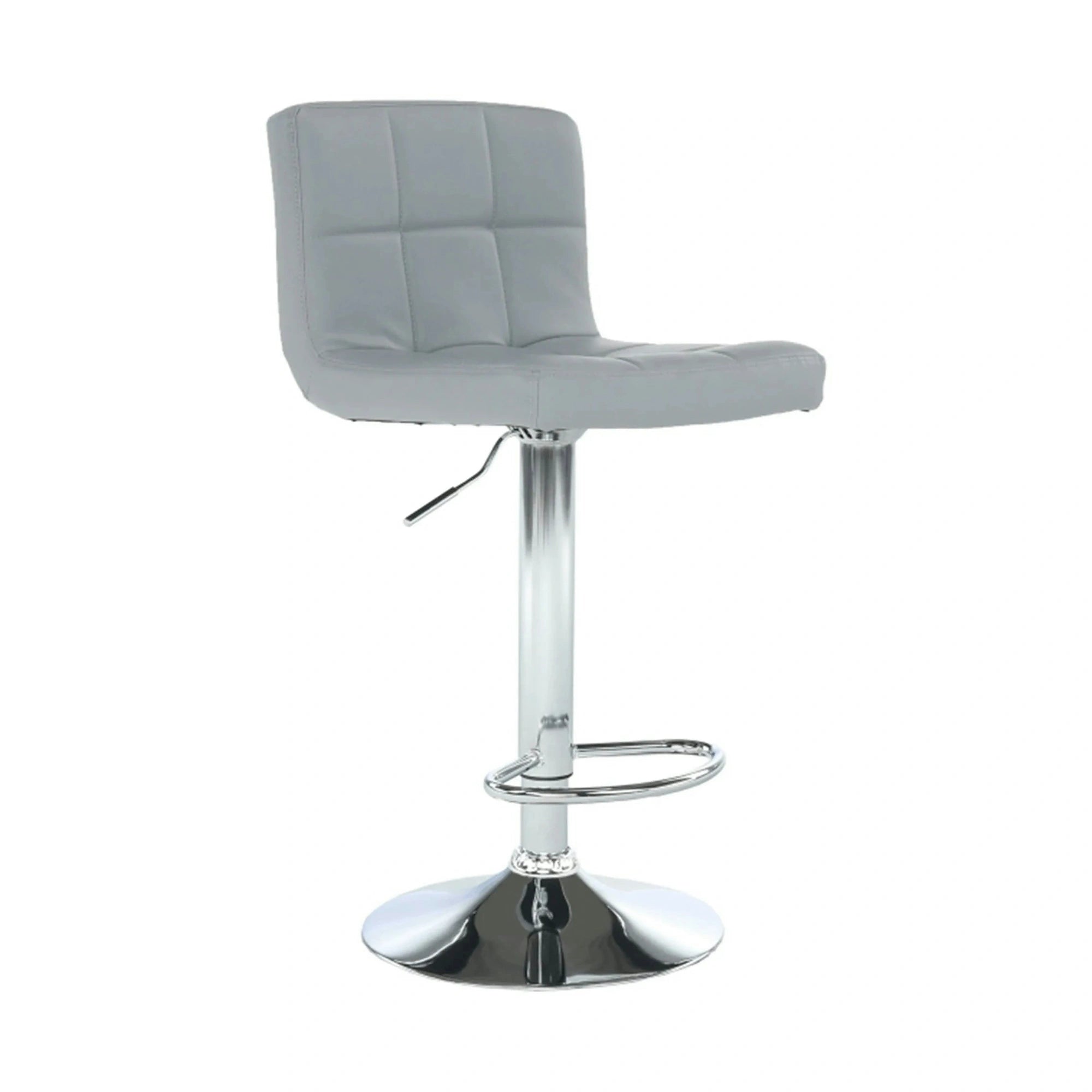 Scaun bar KANDY NEW, gri/crom, piele ecologica/metal, 40x41x87/107 cm