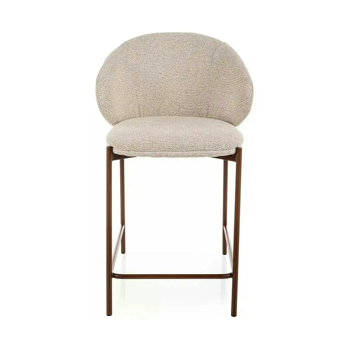 Scaun bar KIOTO H-2, bej deschis/nuc, stofă/metal, 54x44x90 cm
