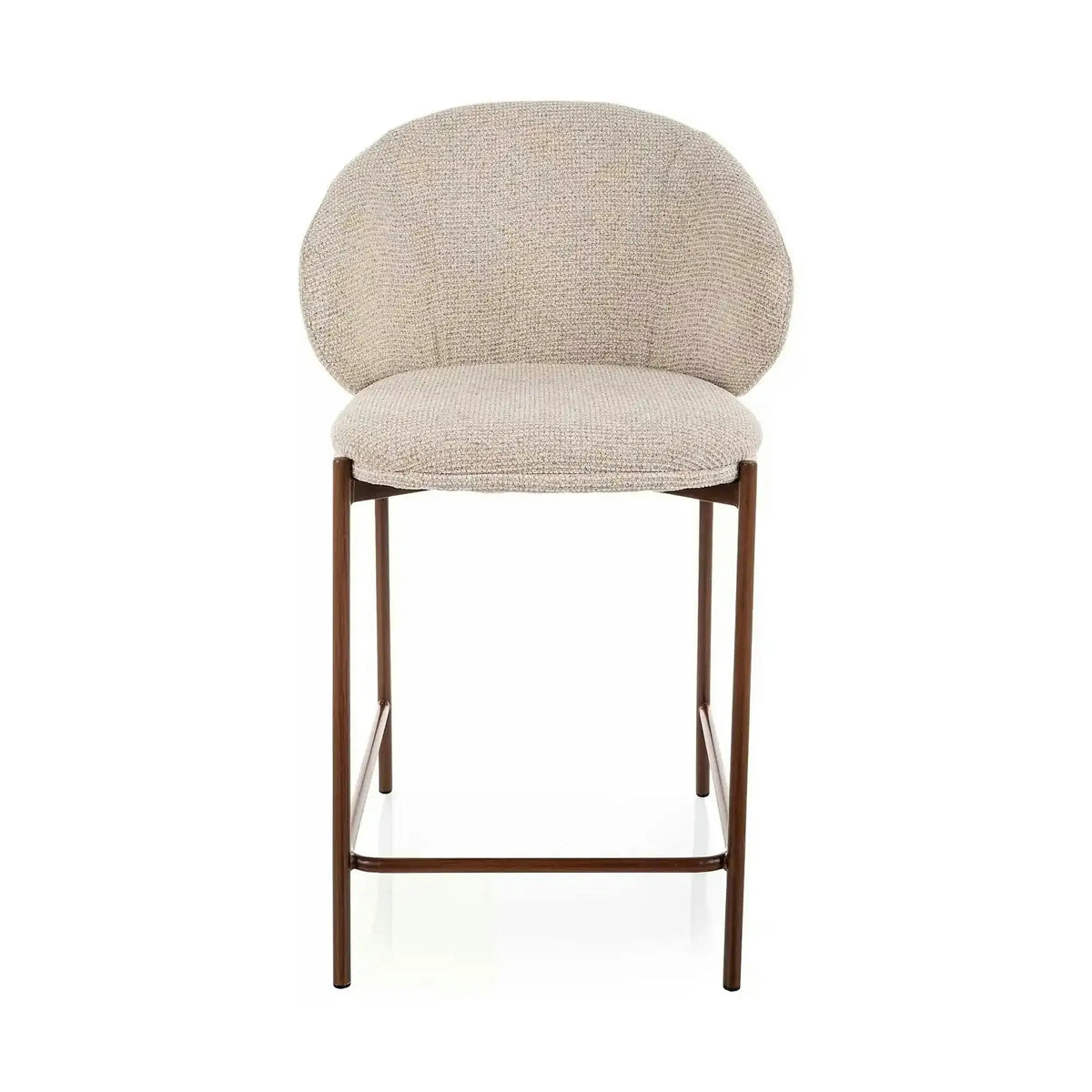 Scaun bar KIOTO H-2, bej deschis/nuc, stofă/metal, 54x44x90 cm