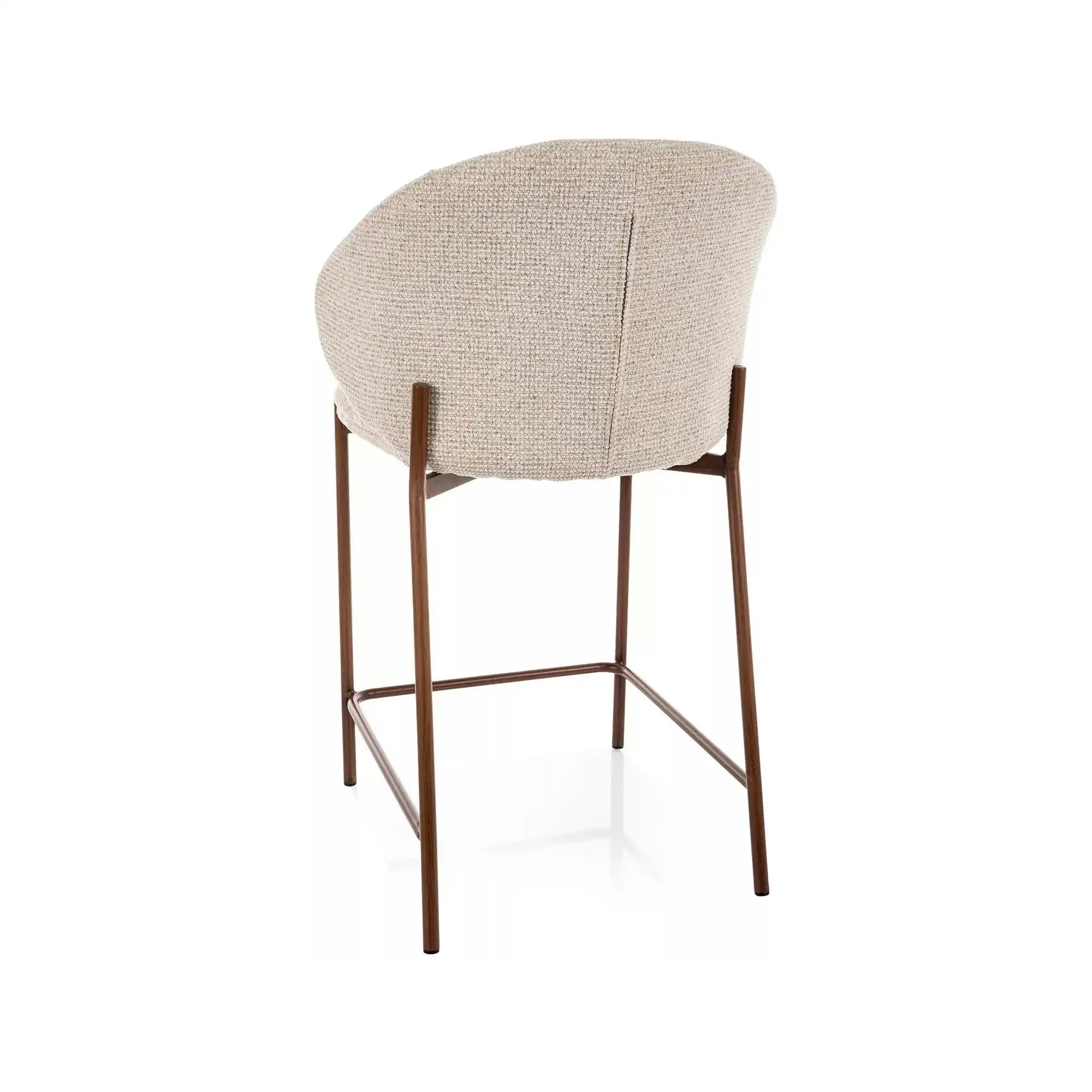 Scaun bar KIOTO H-2, bej deschis/nuc, stofă/metal, 54x44x90 cm