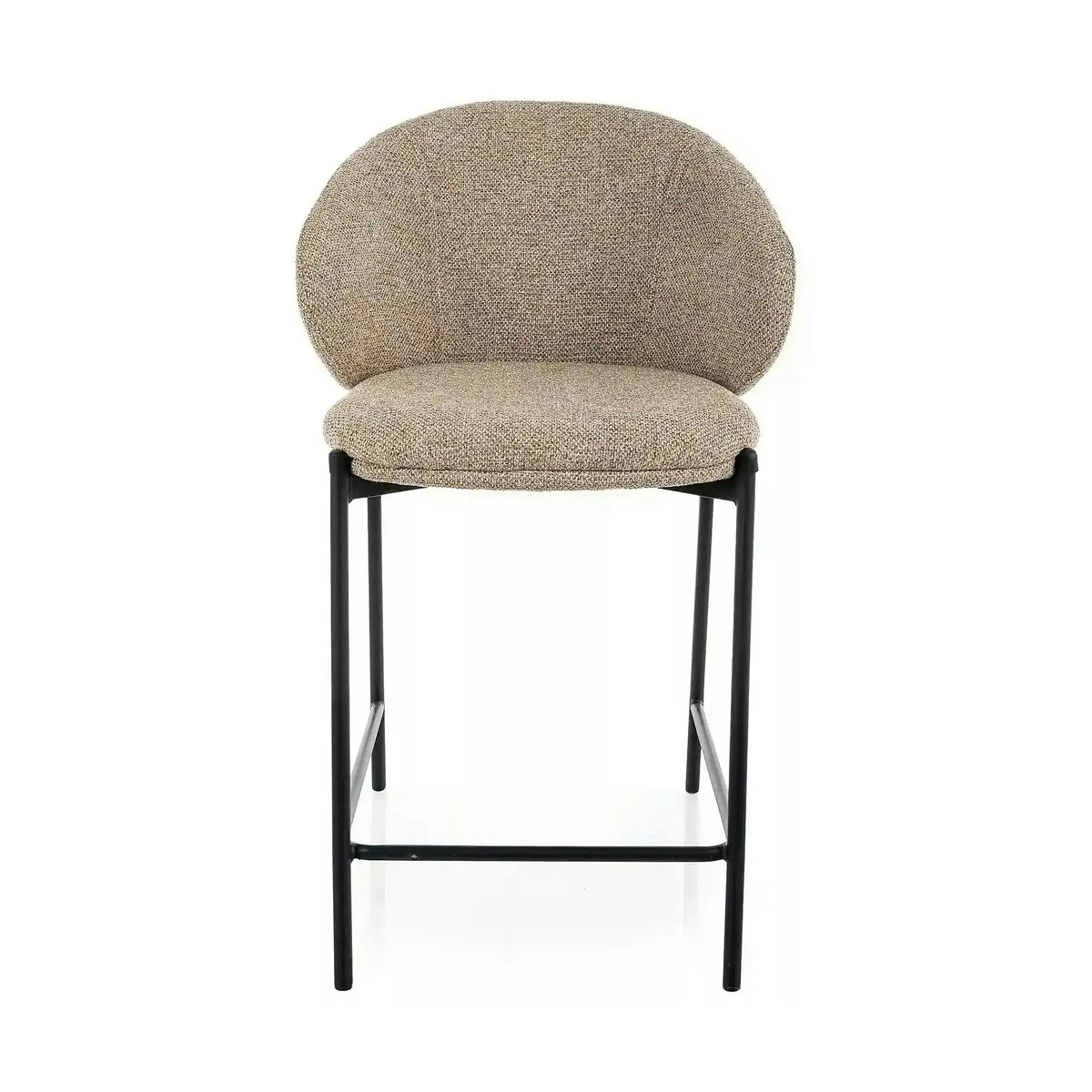 Scaun bar KIOTO H-2, bej/negru, stofă/metal, 54x44x90 cm