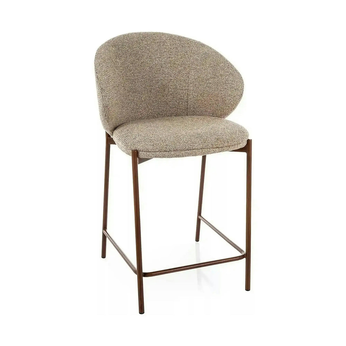 Scaun bar KIOTO H-2, bej/nuc, stofă/metal, 54x44x90 cm