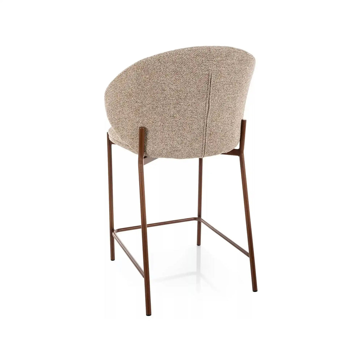 Scaun bar KIOTO H-2, bej/nuc, stofă/metal, 54x44x90 cm