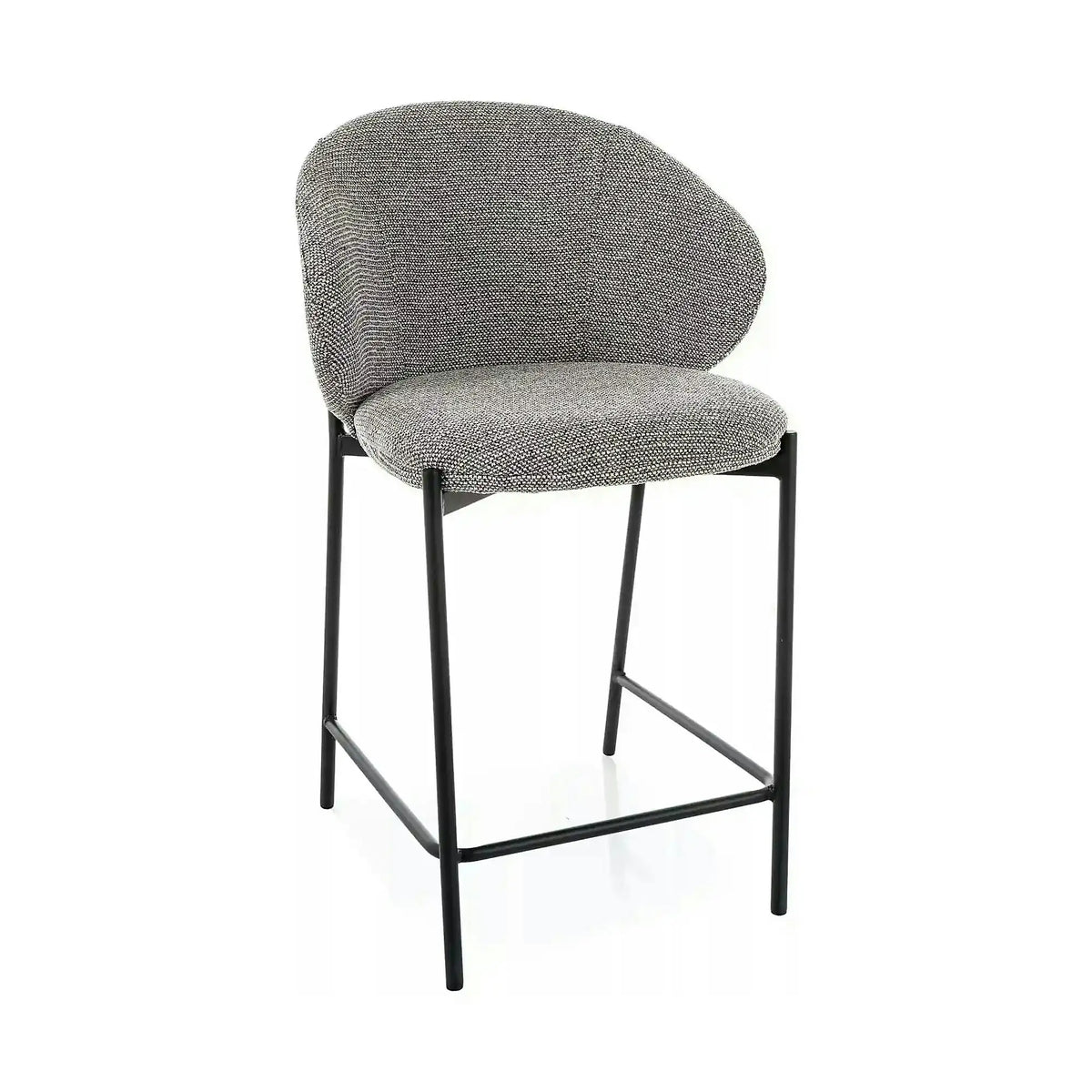 Scaun bar KIOTO H-2, gri/negru, stofă/metal, 54x44x90 cm