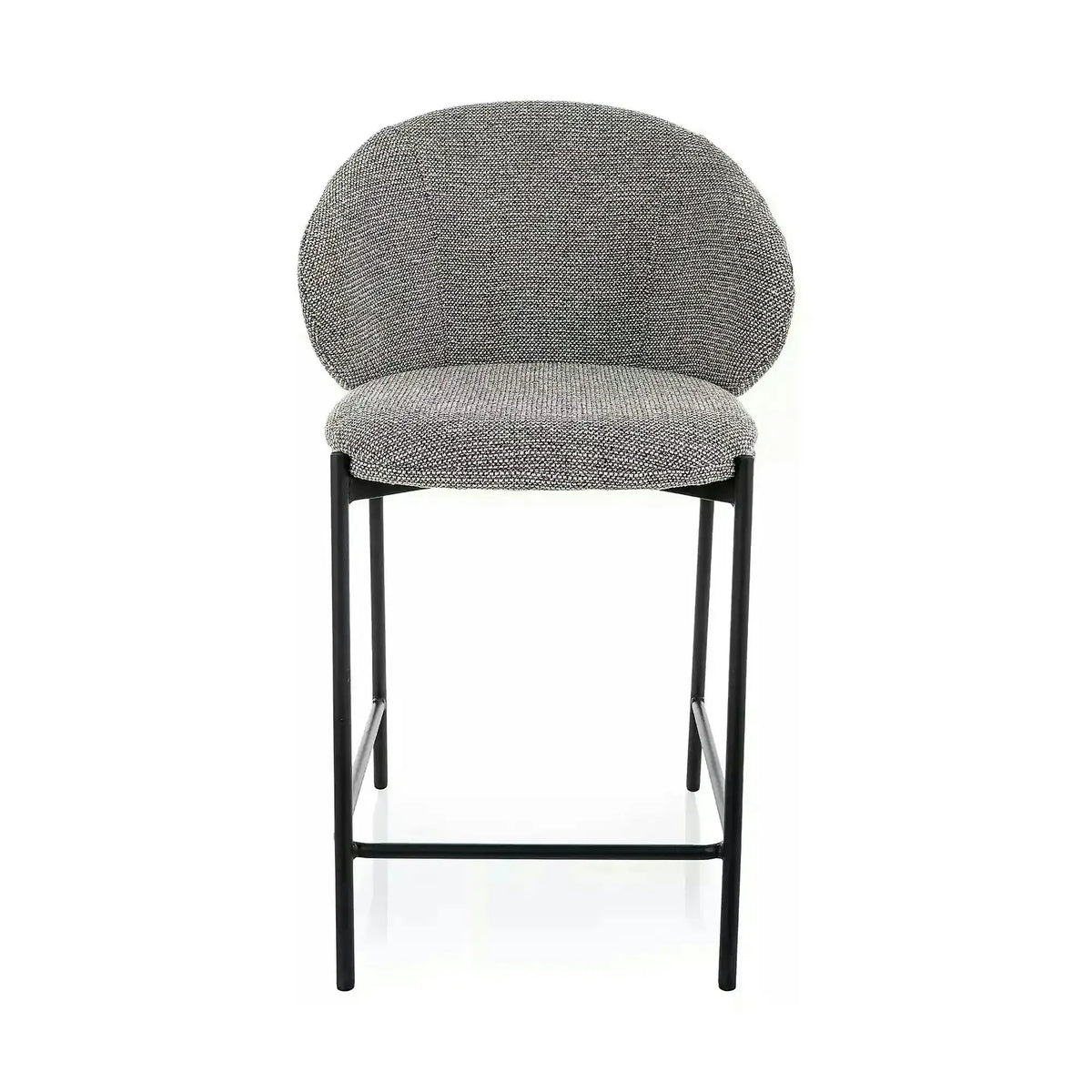 Scaun bar KIOTO H-2, gri/negru, stofă/metal, 54x44x90 cm
