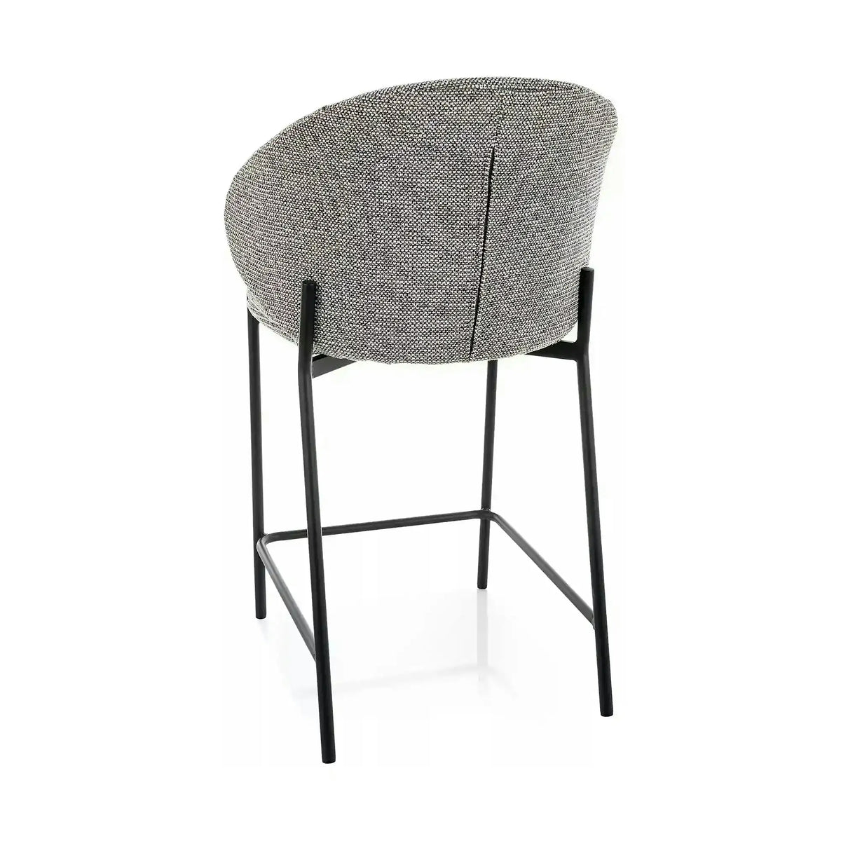 Scaun bar KIOTO H-2, gri/negru, stofă/metal, 54x44x90 cm