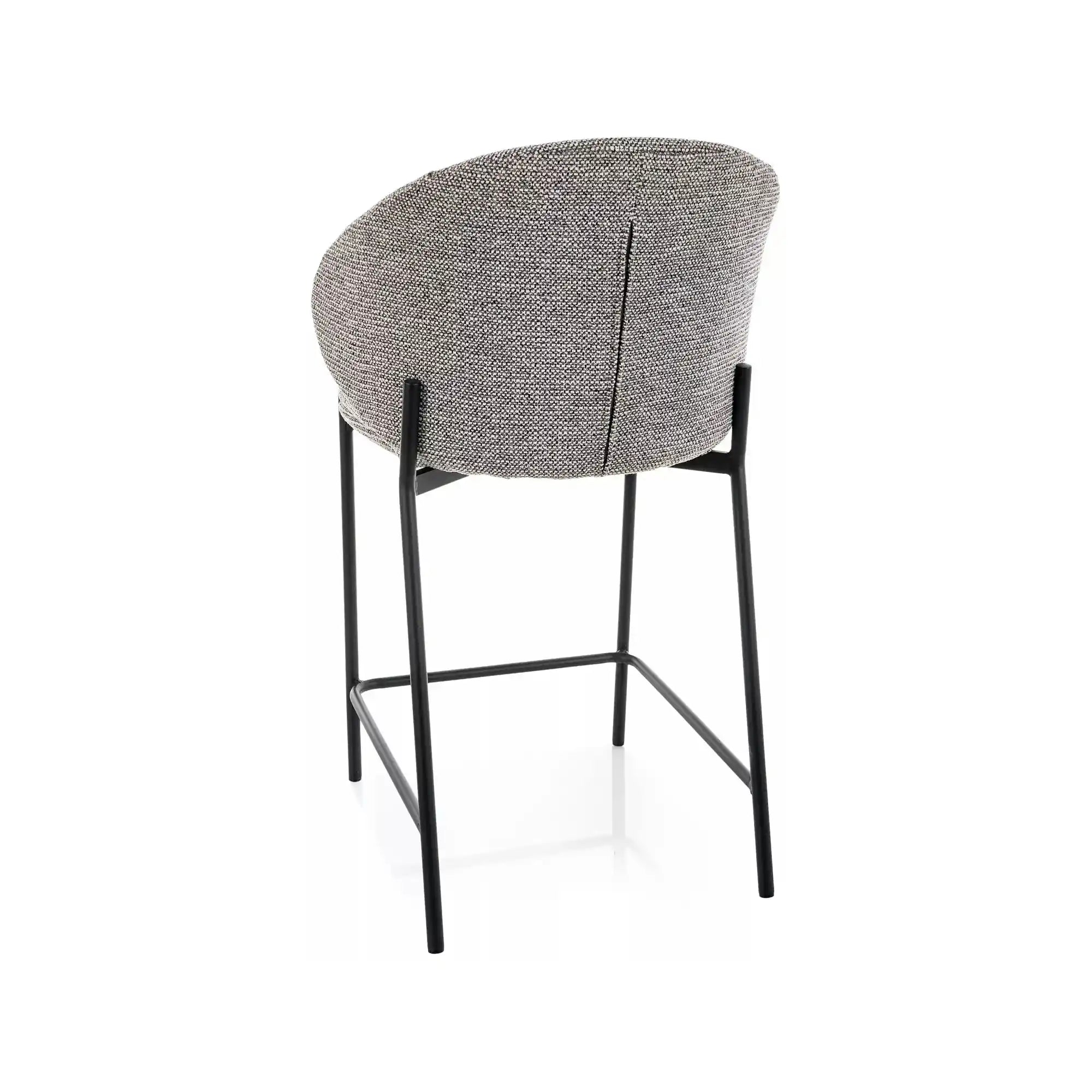 Scaun bar KIOTO H-2, gri/negru, stofă/metal, 54x44x90 cm