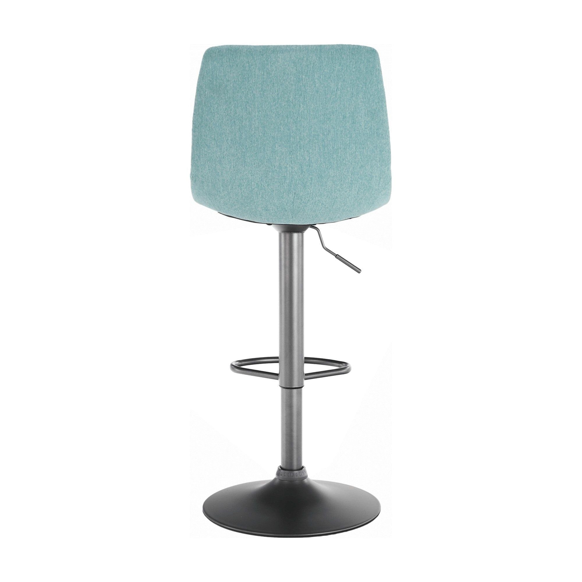 Scaun bar LAHELA, verde menta/negru, stofa clasica/metal, 44x50x91/112 cm