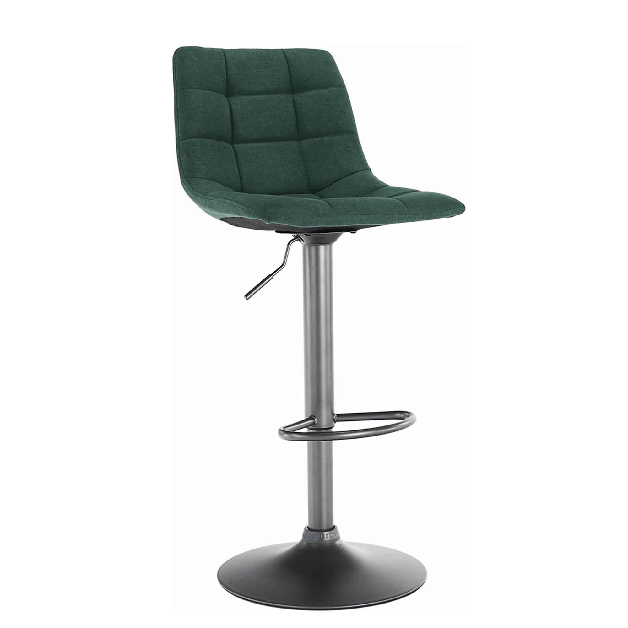 Scaun bar LAHELA, verde/negru, stofa clasica/metal, 44x50x91/112 cm