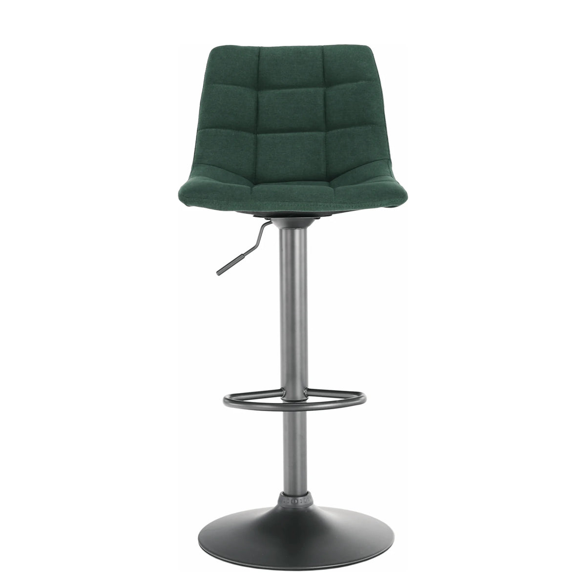Scaun bar LAHELA, verde/negru, stofa clasica/metal, 44x50x91/112 cm