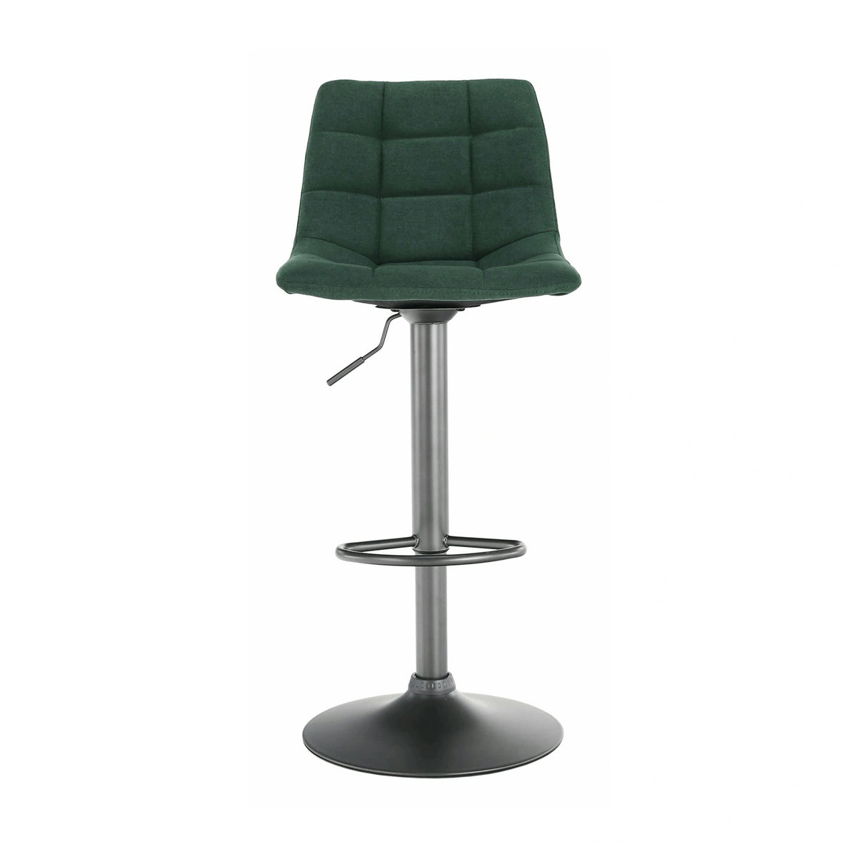 Scaun bar LAHELA, verde/negru, stofa clasica/metal, 44x50x91/112 cm