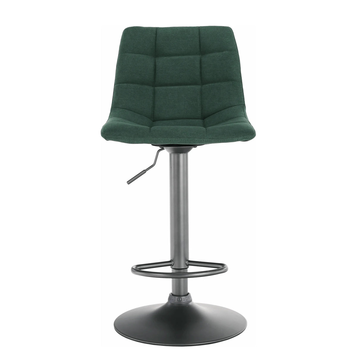 Scaun bar LAHELA, verde/negru, stofa clasica/metal, 44x50x91/112 cm