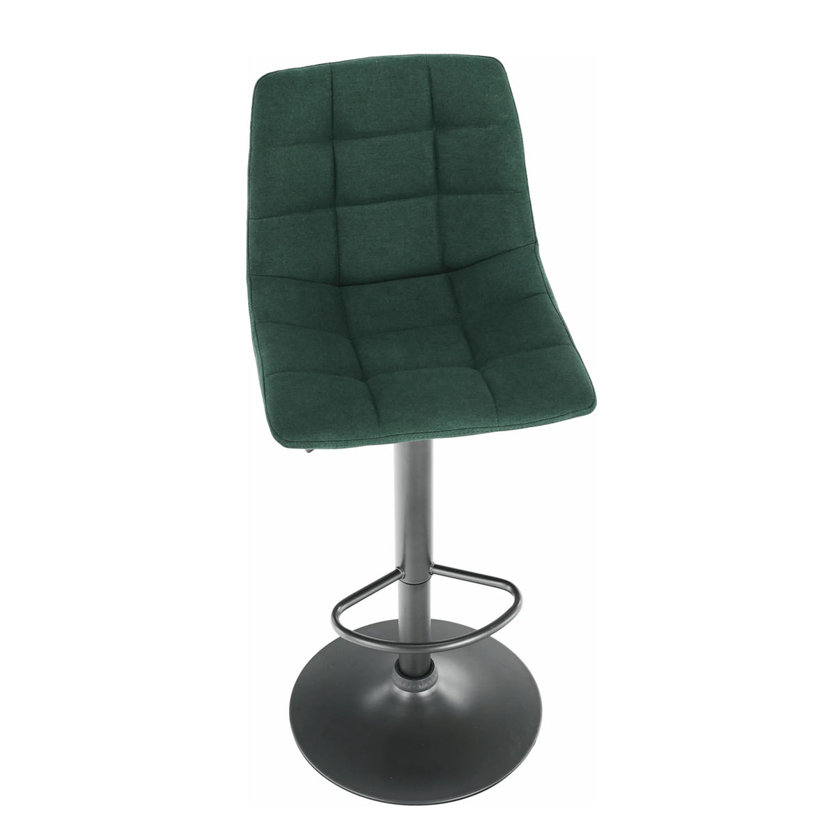 Scaun bar LAHELA, verde/negru, stofa clasica/metal, 44x50x91/112 cm