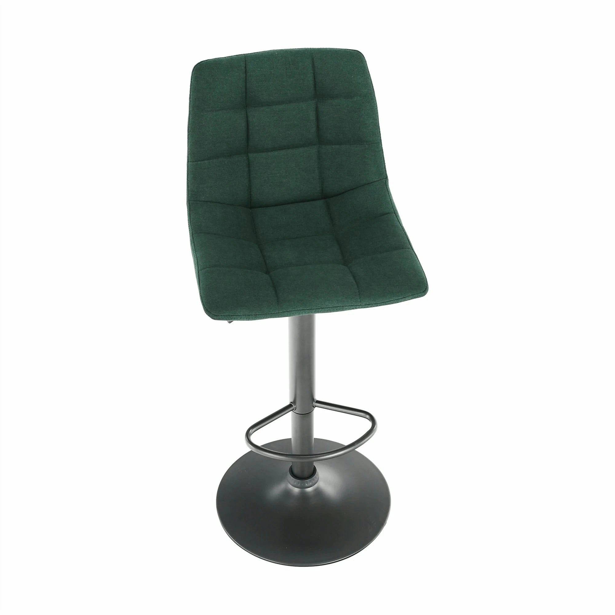 Scaun bar LAHELA, verde/negru, stofa clasica/metal, 44x50x91/112 cm