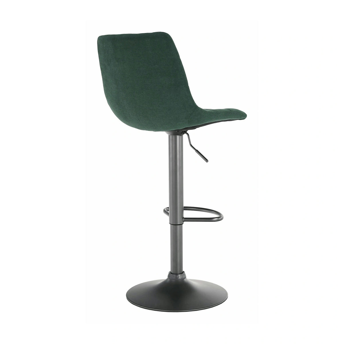 Scaun bar LAHELA, verde/negru, stofa clasica/metal, 44x50x91/112 cm